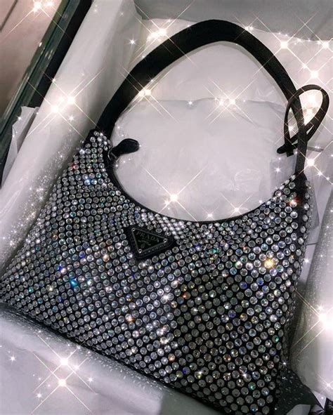 prada silver glitter bag|Prada sparkly hand bag.